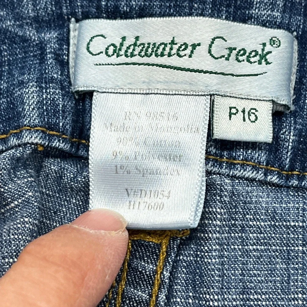 Coldwater Creek Bootcut Jeans Womens 16 Petite Blue Mid Rise Stretch Denim Pants